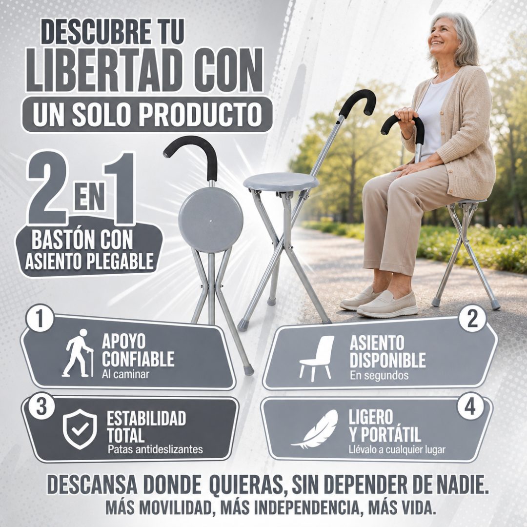 BASTON CON ASIENTO PLEGABLE