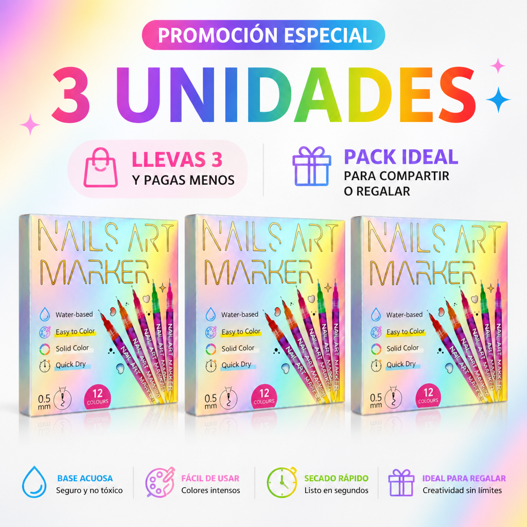 AGOTADO - Atención a nuevo lanzamiento - Nail Art Markers - Dibuja, decora y luce tus uñas con tu estilo