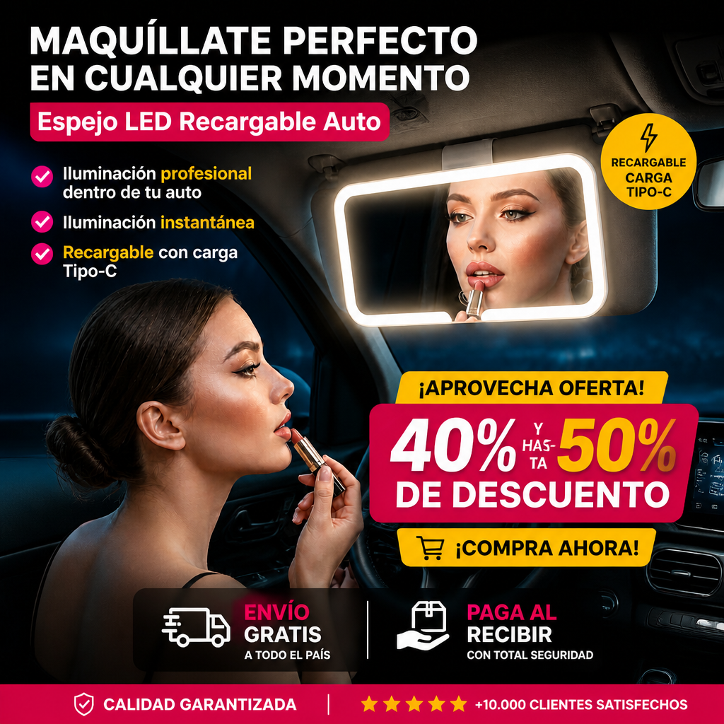 Espejo De Maquillaje Led Auto