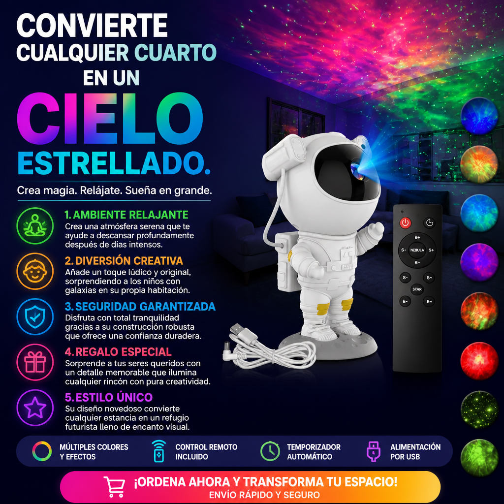 Astronauta Proyector de Galaxia