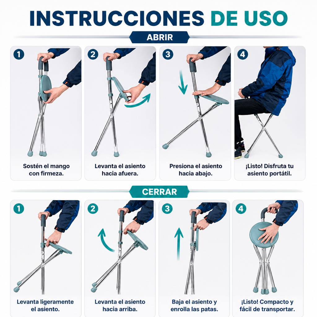 BASTON CON ASIENTO PLEGABLE