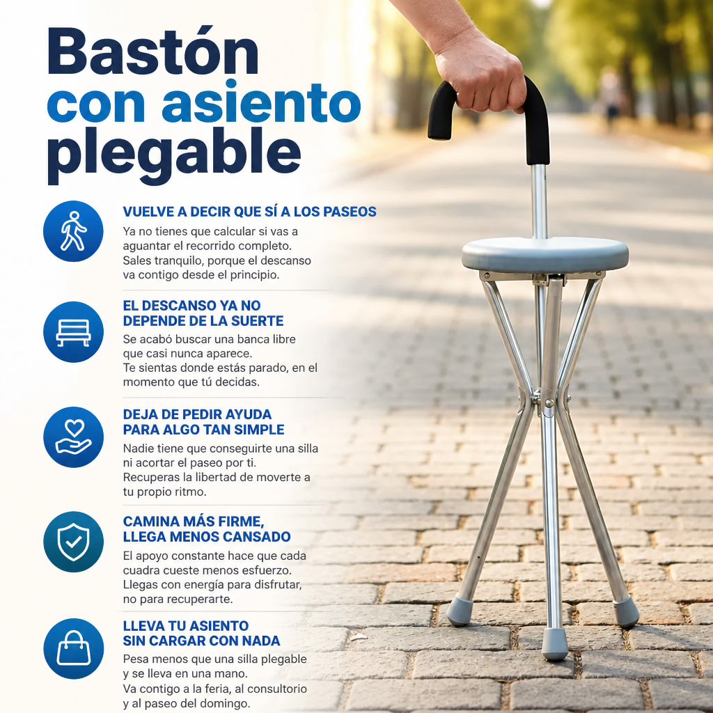 BASTON CON ASIENTO PLEGABLE