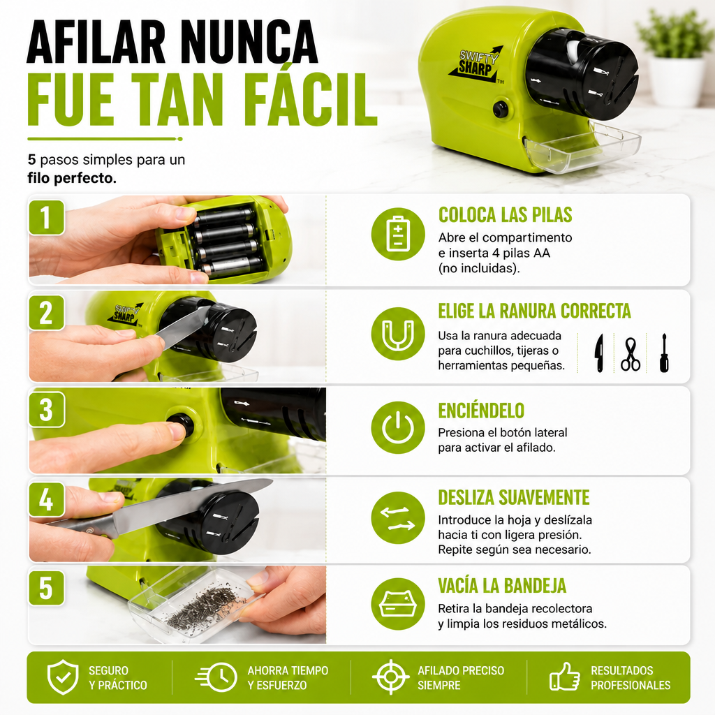 Swifty Sharp - Afilador De Cuchillos Eléctrico