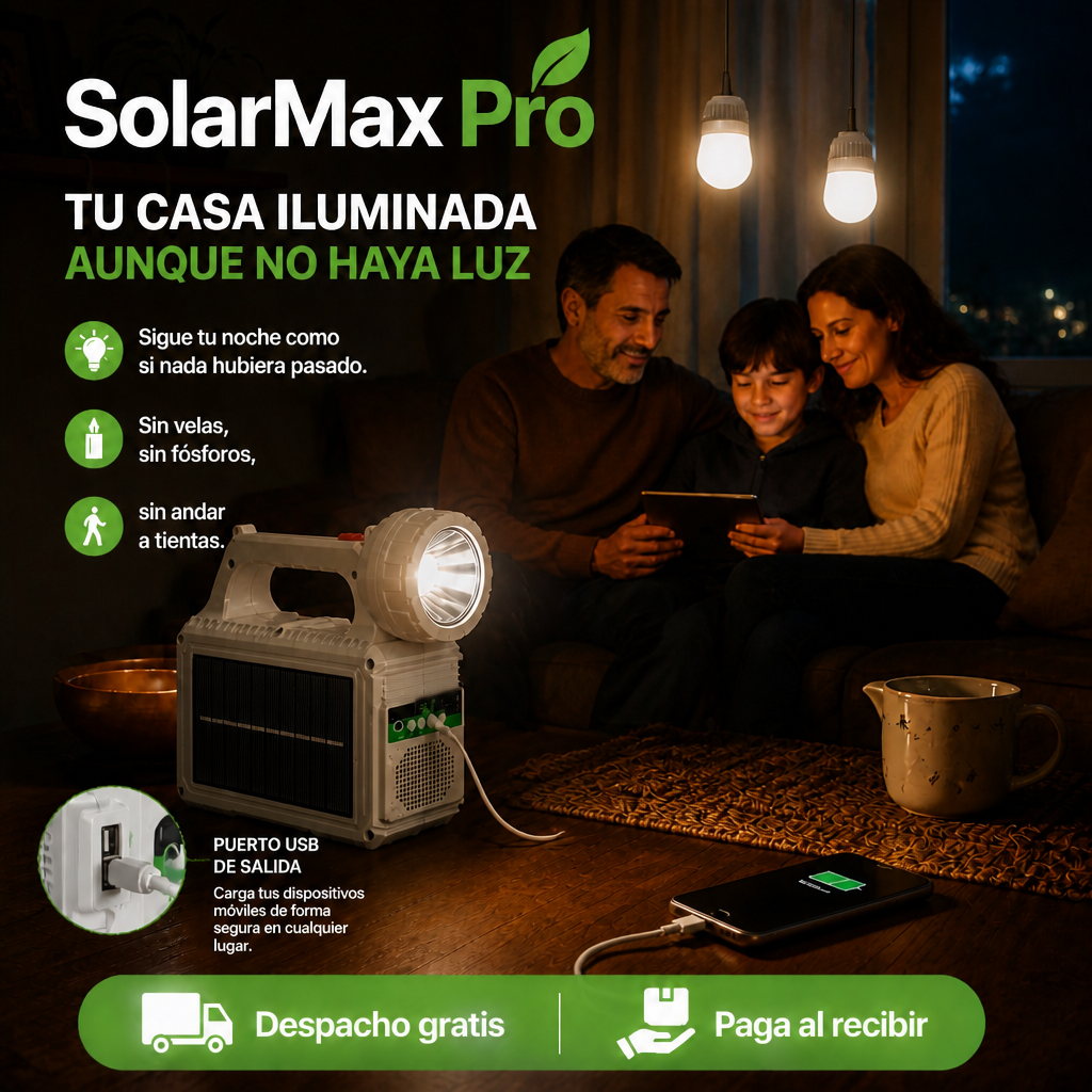 SolarMax Pro - Luz y energía cuando todo se apaga