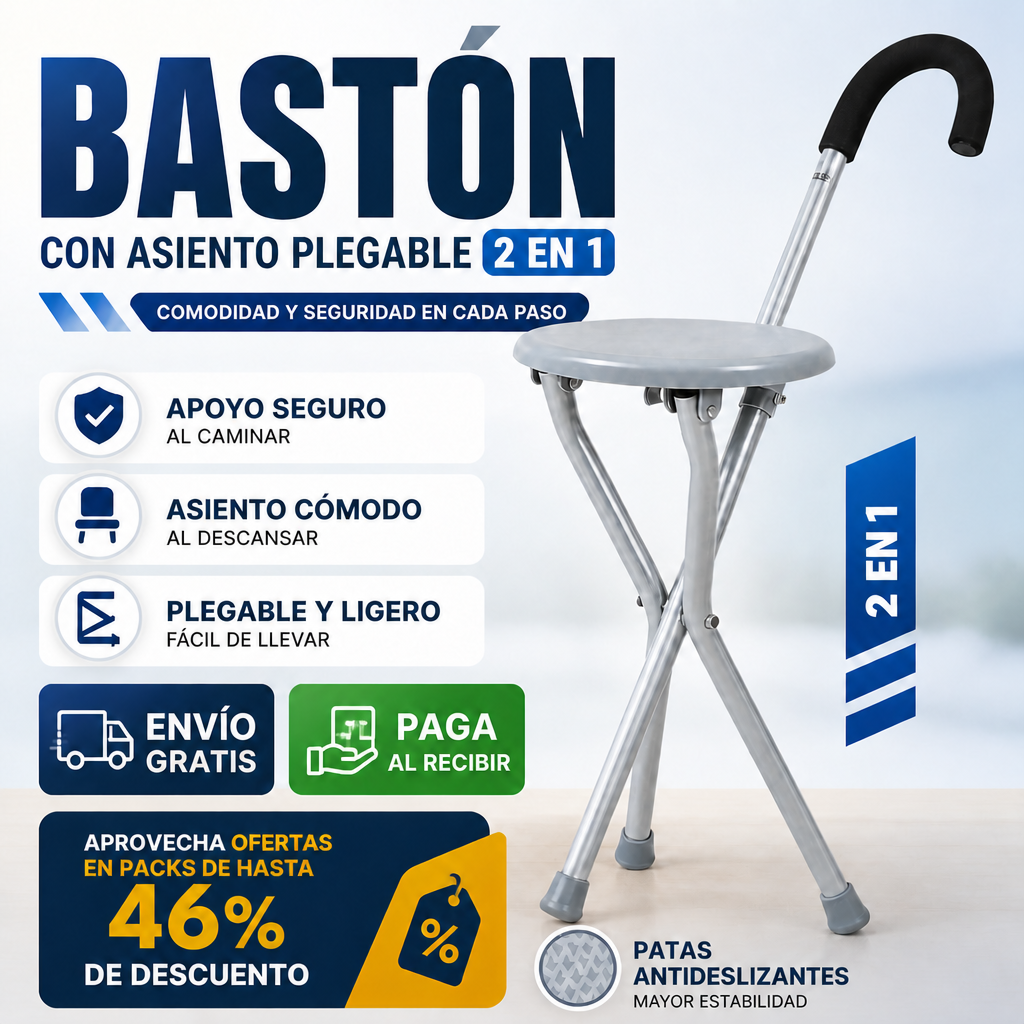 BASTON CON ASIENTO PLEGABLE