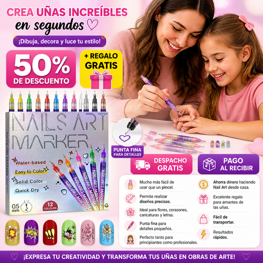 AGOTADO - Atención a nuevo lanzamiento - Nail Art Markers - Dibuja, decora y luce tus uñas con tu estilo