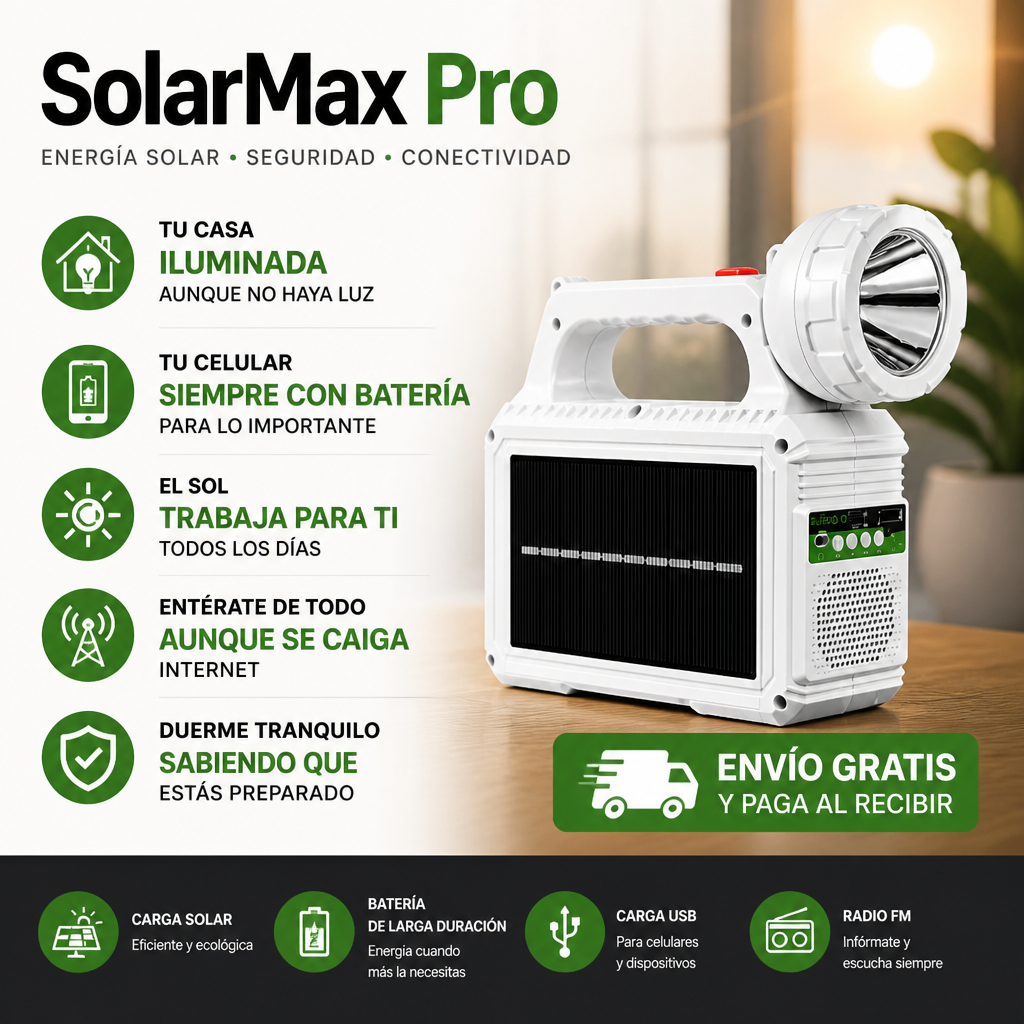 SolarMax Pro - Luz y energía cuando todo se apaga