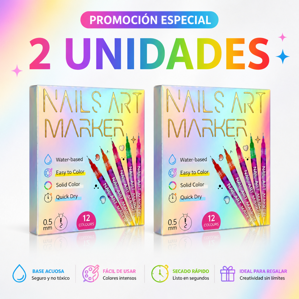 AGOTADO - Atención a nuevo lanzamiento - Nail Art Markers - Dibuja, decora y luce tus uñas con tu estilo