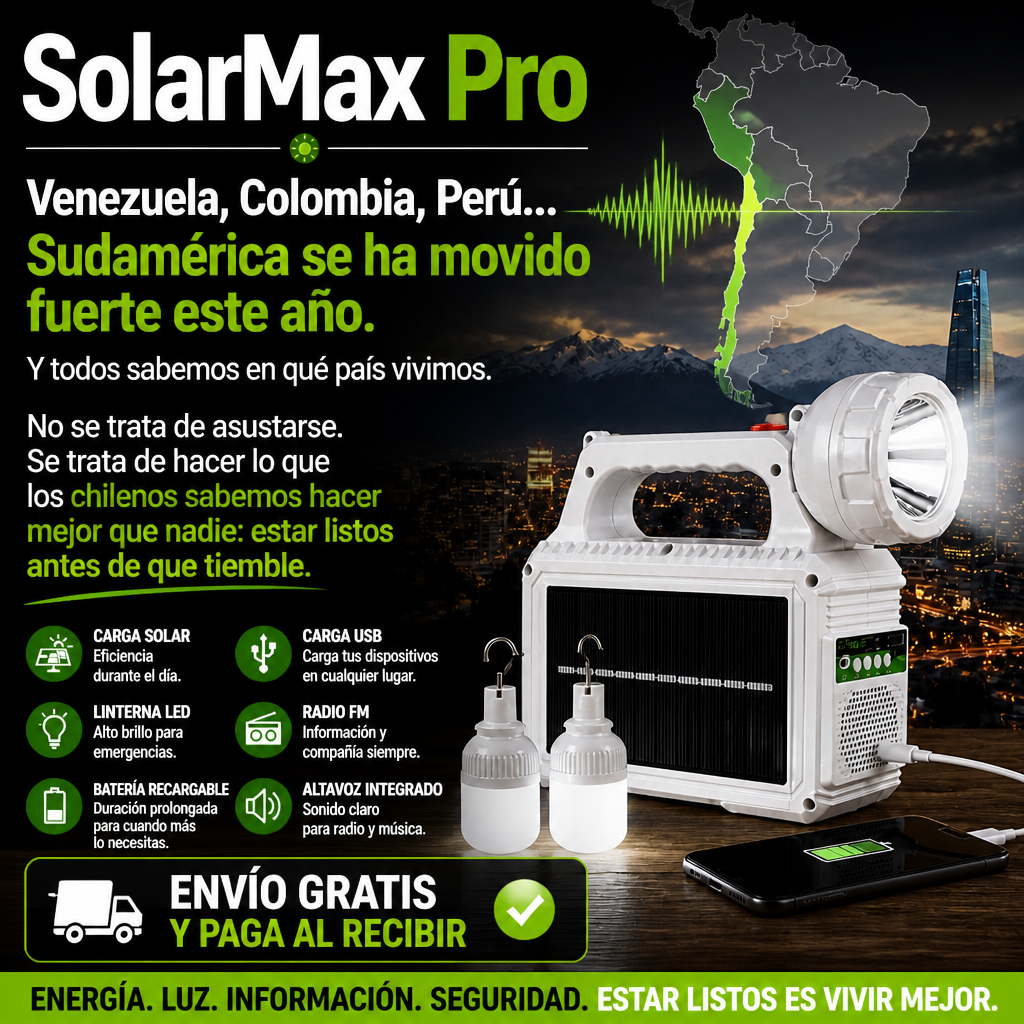 SolarMax Pro - Luz y energía cuando todo se apaga