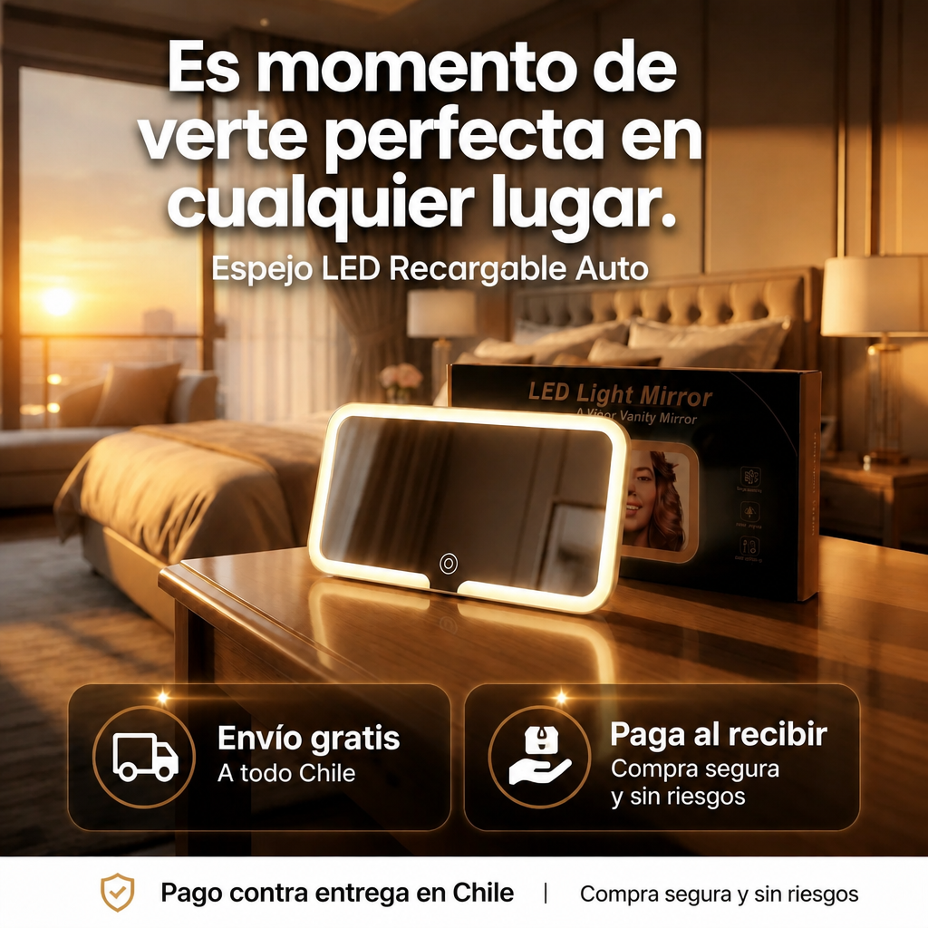 Espejo De Maquillaje Led Auto