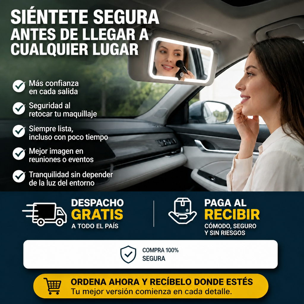 Espejo De Maquillaje Led Auto