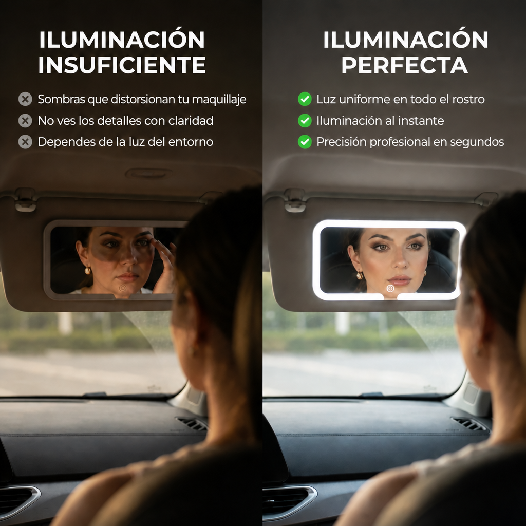 Espejo De Maquillaje Led Auto