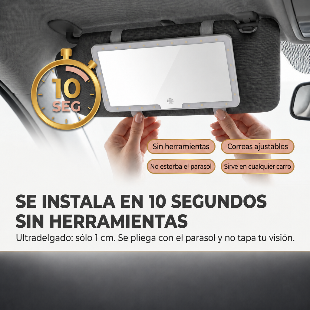 Espejo De Maquillaje Led Auto